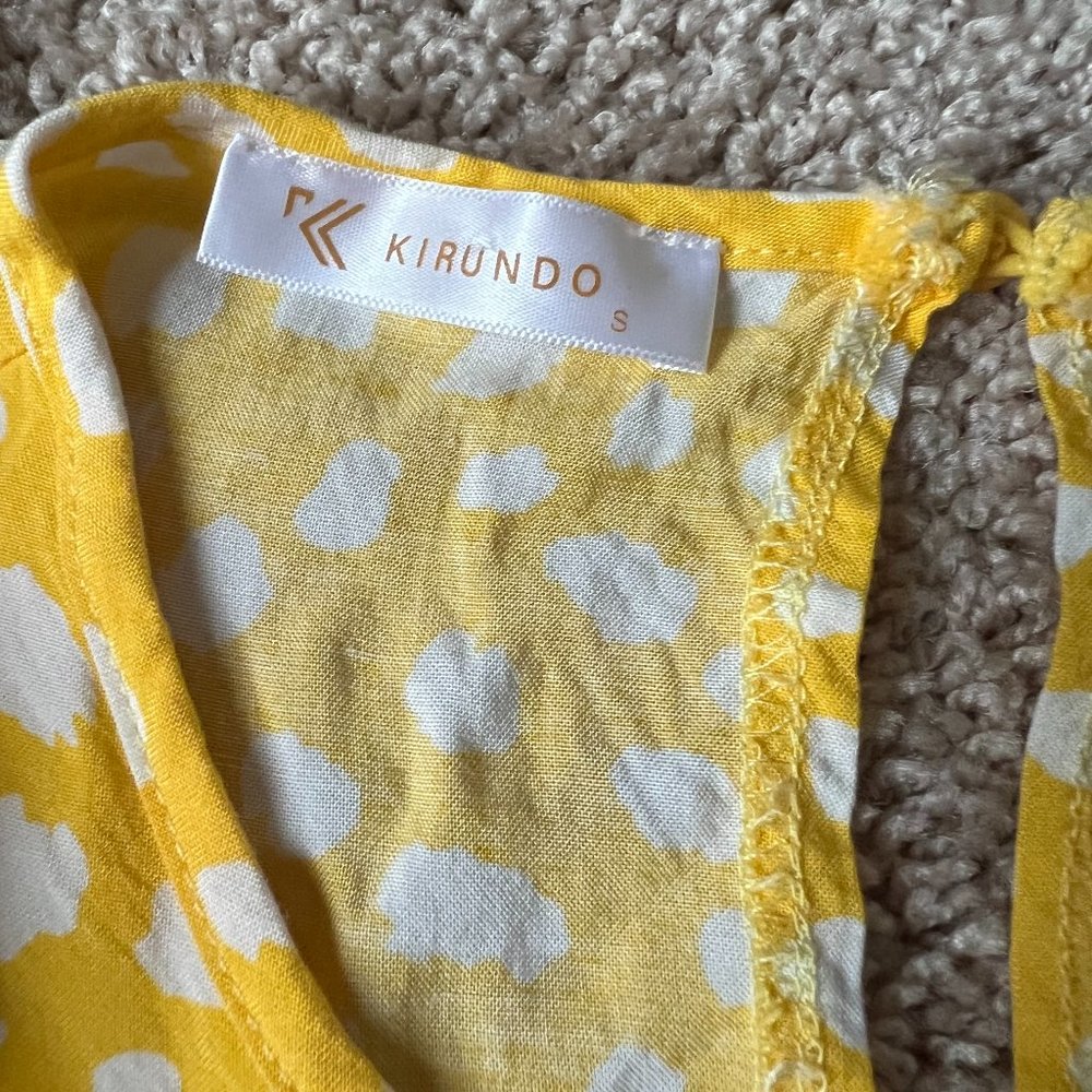 Kirundo Size Small Yellow and White Dress - Picture 2 of 3